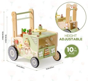 Andador de madeira para bebés 39 cm x 27 cm x 49 cm Green Farm