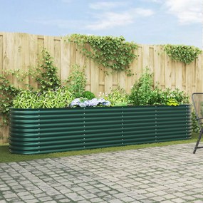 Canteiro Elevado para Jardim vidaXL Verde 400x80x81 cm Aço Galvanizado