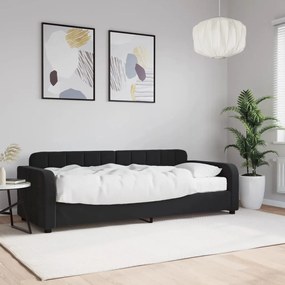 vidaXL Sofá-cama com colchão 80x200 cm veludo preto
