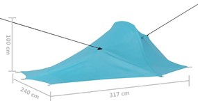 Tenda de campismo 317x240x100 cm azul