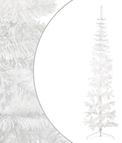 vidaXL Meia árvore de Natal fina com suporte 240 cm branco