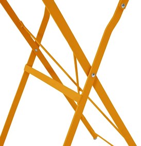Mesa Bistro Dobrável Amarelo Mostarda Ø50x71 cm em Aço com Revestiment