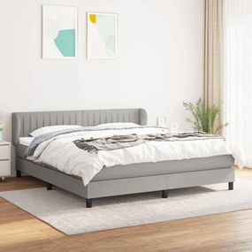 vidaXL Cama com molas/colchão 180x200 cm tecido cinzento-claro