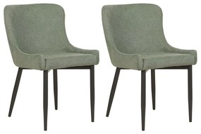 Conjunto de 2 cadeiras de jantar em tecido verde EVERLY Beliani