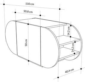 Cabide de Parede Berlin BA – Nogueira e Branco – 120x200x35 cm