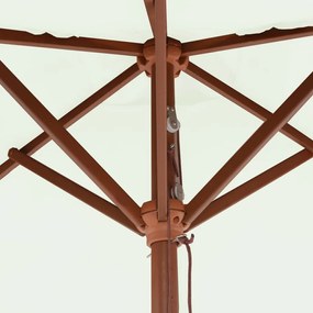Guarda-sol de exterior c/ mastro de madeira 150x200cm areia