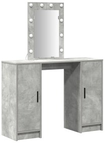 Mesa de Maquiagem vidaXL com Luzes LED Cinza Concreto 102x33x135 cm