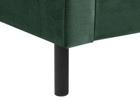 Cama de casal em veludo verde escuro 140 x 200 cm VILLETTE Beliani