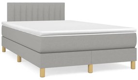 Cama boxspring com colchão 120x190 cm tecido cinzento-claro