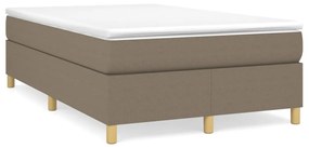 vidaXL Cama boxspring c/ colchão 120x190cm tecido castanho-acinzentado