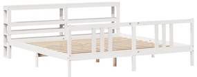 Estrutura de cama c/ cabeceira sem colchão 200x200 cm branco