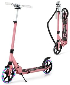 Patinete dobrável de alumínio com rodas de LED para adultos e crianças - verde