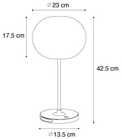 LED Candeeiro de mesa moderno branco recarregável - Maloi Moderno