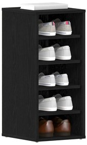 Armário de Sapatos vidaXL 2 pcs Preto Carvalho 32x35x70 cm Madeira de