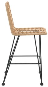 Bancos de bar 2 pcs 45x56x103,5 cm vime PE e aço