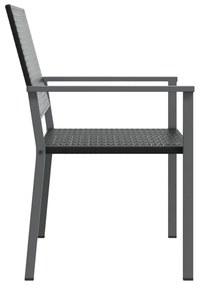 Cadeiras de jardim 2 pcs 54x62,5x89 cm vime PE preto