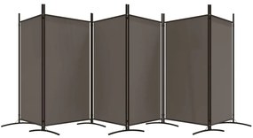 Divisória de quarto com 6 painéis 520x180 cm tecido antracite