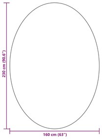 Tapete "HUARTE" Cinzento 160x230 cm Oval