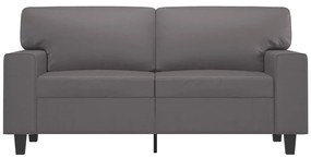 Sofá de 2 lugares 120 cm couro artificial cinza