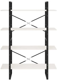 Estante com 4 prateleiras 100x30x140 cm pinho maciço branco