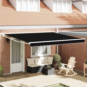 Toldo Retrátil Manual vidaXL Preto 400x300 cm
