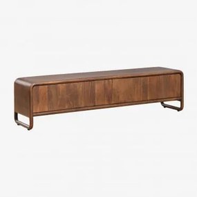 Móvel Tv Em Madeira De Manga Maupaul Madeira De Cabo Escuro & 180 X 40 Cm - Sklum