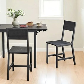 Conjunto de 2 cadeiras de sala de jantar cinza antracite-preto