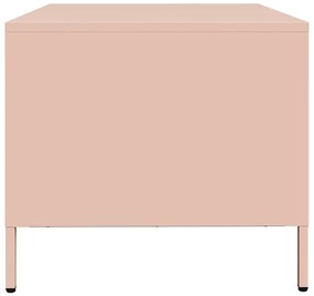 Mesa de centro 101,5x50x43,5 cm aço laminado a frio rosa