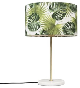 Candeeiro de mesa moderno em latão com cúpula de folha 35 cm - Kaso Moderno