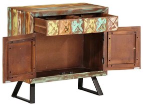 Armário gavetas 70x35x70 cm madeira recuperada maciça multicor
