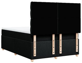 Cama com molas/colchão 140x200 cm tecido preto