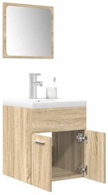vidaXL 3 pcs conj. móveis casa banho derivados madeira carvalho sonoma