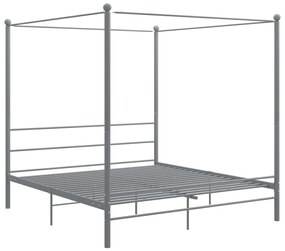 Estrutura de cama com dossel 180x200 cm metal cinzento