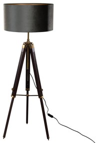 Vloerlamp messing tripod met velours kap groen 50cm - Cortin Clássico / Antigo,Rústico