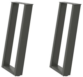 Pernas mesa console 2pcs forma U 38x(72-73) cm aço antracite