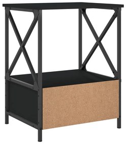Mesas de cabeceira 2 pcs 50x41x65 cm derivados de madeira preto