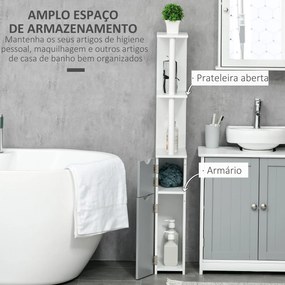 kleankin Coluna Casa de Banho com 2 Portas e 2 Prateleiras Abertas Col