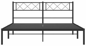 Estrutura de cama com cabeceira 135x190 cm metal preto