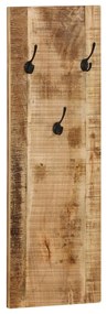 Bengaleiro parede 2 pcs madeira mangueira maciça 36x110x3 cm