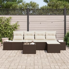 Conjunto de Sofá de Jardim de 5 Peças com Almofadas Cinza Rattan Poly