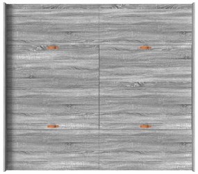 Estrado de cama com arrumação Sonoma cinzento 200 x 200 cm