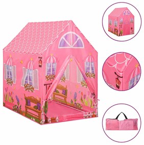 Tenda de brincar infantil com 250 bolas 69x94x104 cm rosa