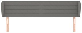 Cabeceira de cama c/ abas tecido 183x23x78/88cm cinzento-escuro
