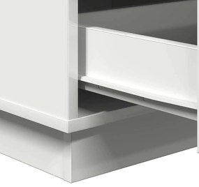 Criado-Mudo com LED Branco 39x34.5x65 cm Madeira Engenheirada