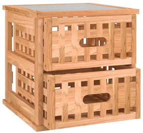 Mesa de cabeceira 34x34x34 cm madeira de nogueira maciça
