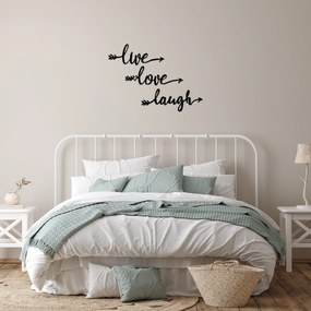 Acessório Decorativo de Parede Live Love Laugh – Preto – 60 x 60 cm