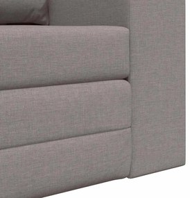 Sofá Cama de Chão 2-em-1 Taupe 148x71x83 cm Tecido