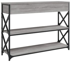 Mesa consola 100x28x75 cm derivados de madeira cinzento sonoma