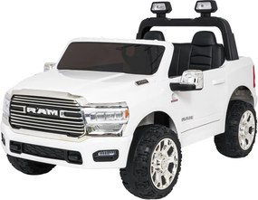 Jipe elétrico para Crianças 24V RAM 3500 Rodas de espuma EVA, assento Couro ecológico Branco