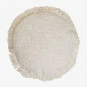 Almofada Redonda Ø40 Cm Em Algodão Soncey Gardénia Branco - Sklum